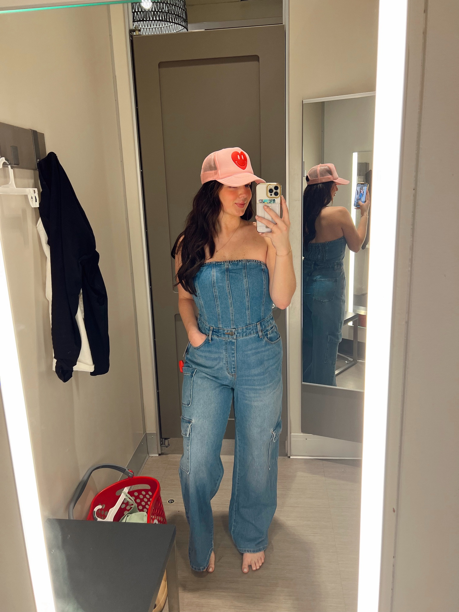 This jumpsuit is everything!! Dress up or dress casual w a trucker hat🩷 jean jumpsuit | trucker hat outfit | target finds

#LTKstyletip #LTKover40 #LTKfindsunder50