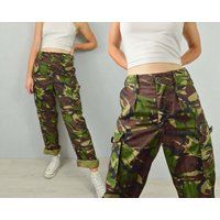 British Army Camo Pants - Khaki Green Cargo Combat Trousers Straight Leg Vintage/Grunge Xs S M L | Etsy (US)