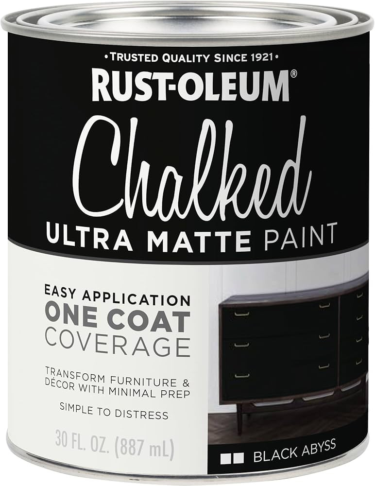 Rustoleum 391444 Chalked Black Abyss Ultra Matte Interior Paint, 30 oz., Black Abyss | Amazon (US)