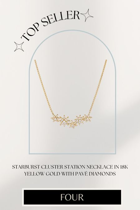 Obsessed with this 18k yellow gold starburst cluster necklace with Pavé diamonds! 

#LTKstyletip #LTKover40 #LTKwedding