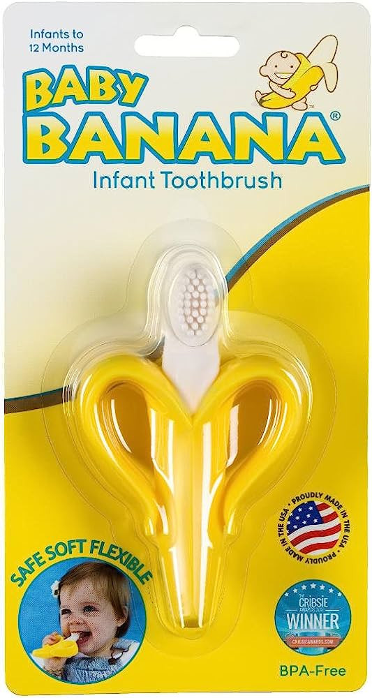 Baby Banana Yellow Banana Infant Toothbrush, Easy to Hold, Made in the USA, Train Infants Babies ... | Amazon (US)