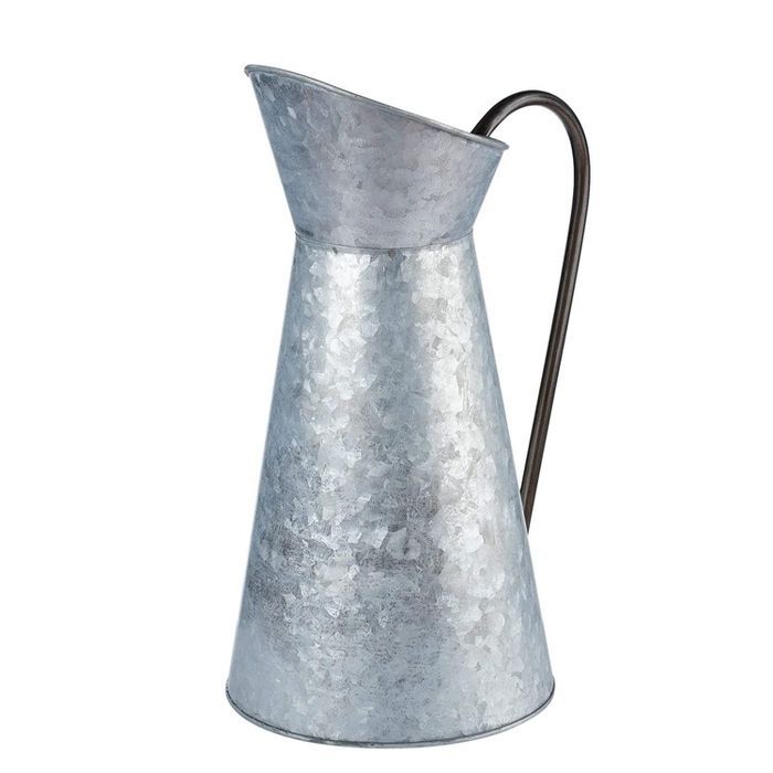 Galvanized Vase - Silver Metal Vase Pitcher with Handle, Vintage Jug Watering Can, Farmhouse Styl... | Target