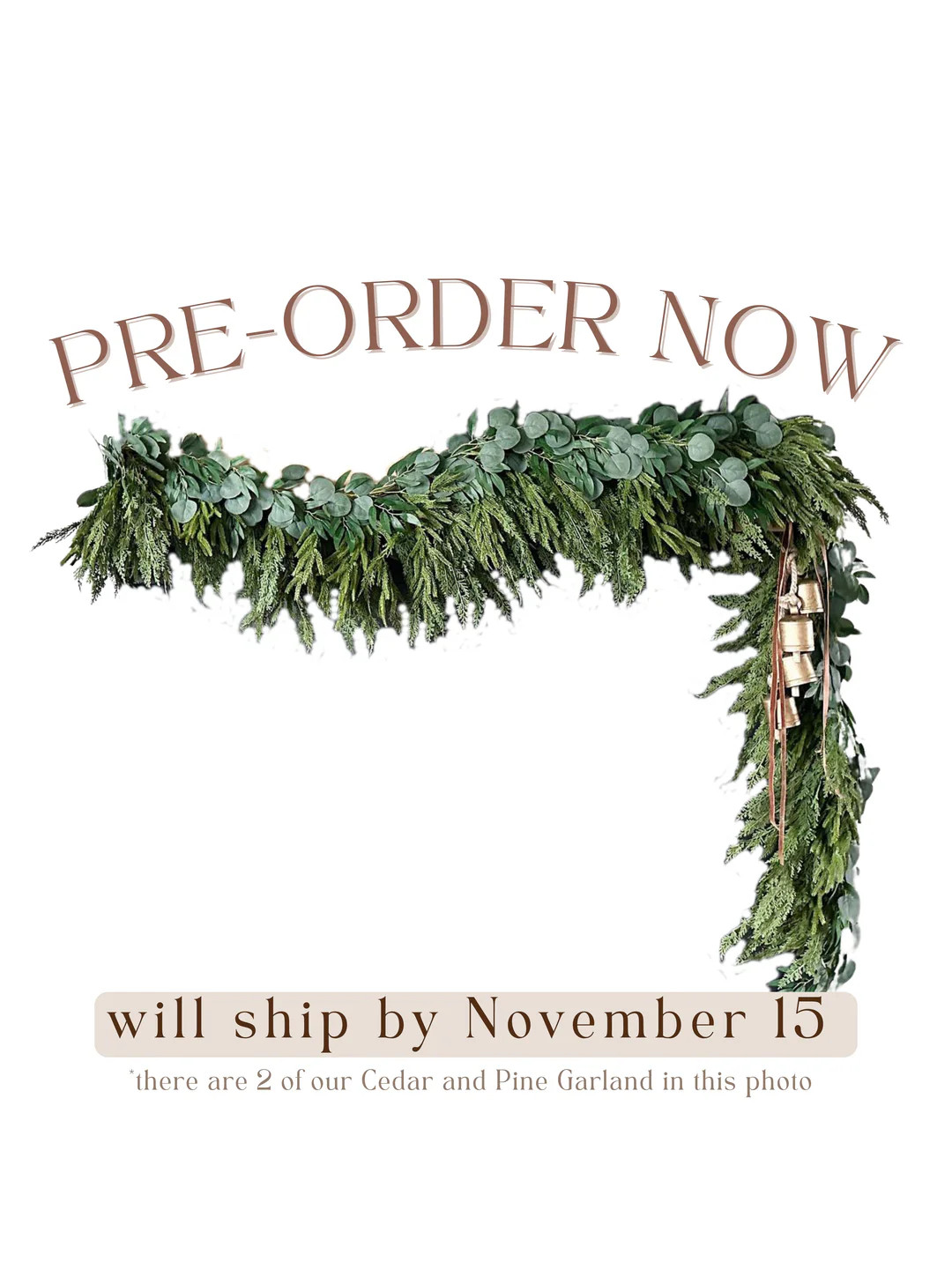Pre-Order Artificial Cedar and Pine Garland - Ships by 11/15/25 | Journey Decor
