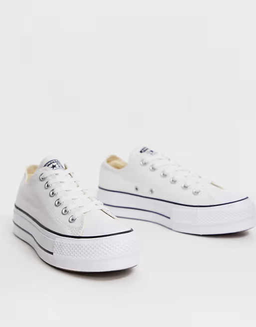 Converse Chuck Taylor Ox platform white trainers | ASOS (Global)