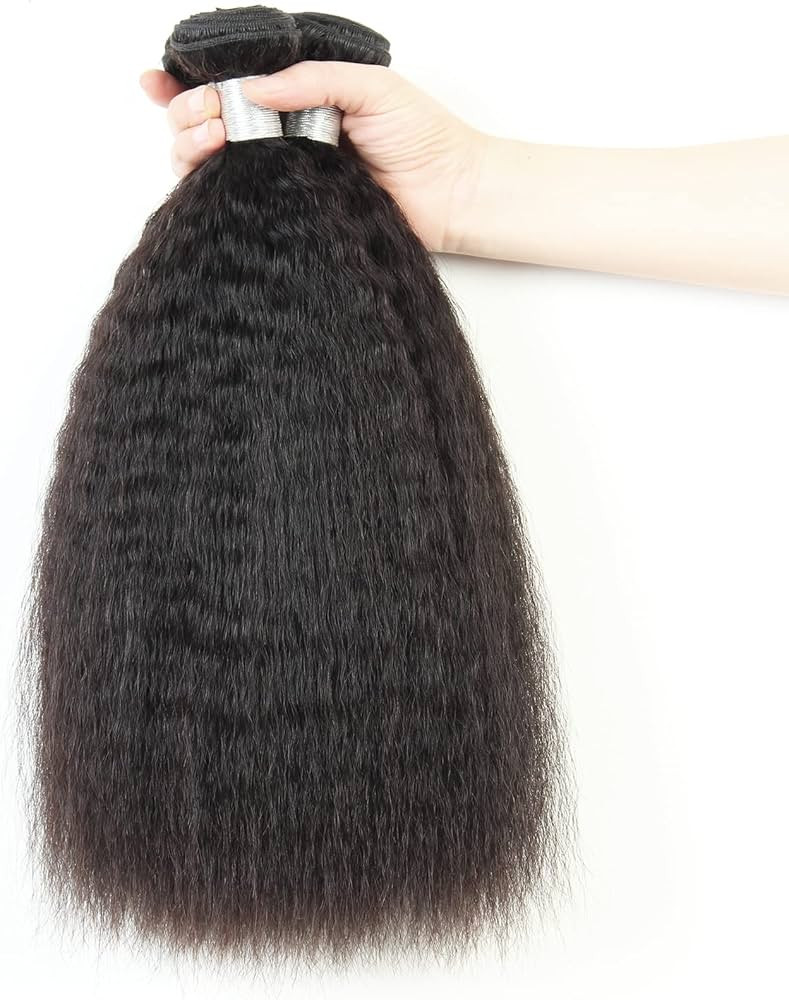Yaki Hair Bundles Weave Human Hair 12a Kinky Straight Bundles Remy Hair 20 22 24 inch 100% Unproc... | Amazon (US)