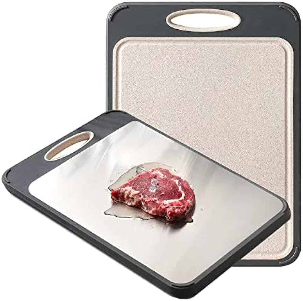 Cutting Board Double Sided, GUANCI Large Size 16”×11”, 304 Stainless Steel Cutting Board for... | Amazon (US)
