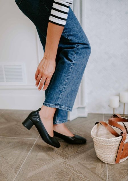 Four ingredients for a casual Friday look this summer: Everlane’s Way-High straight-leg jeans, their Breton tee, a straw bag with leather accents, and Day heels.

#LTKSeasonal #LTKStyleTip #LTKWorkwear