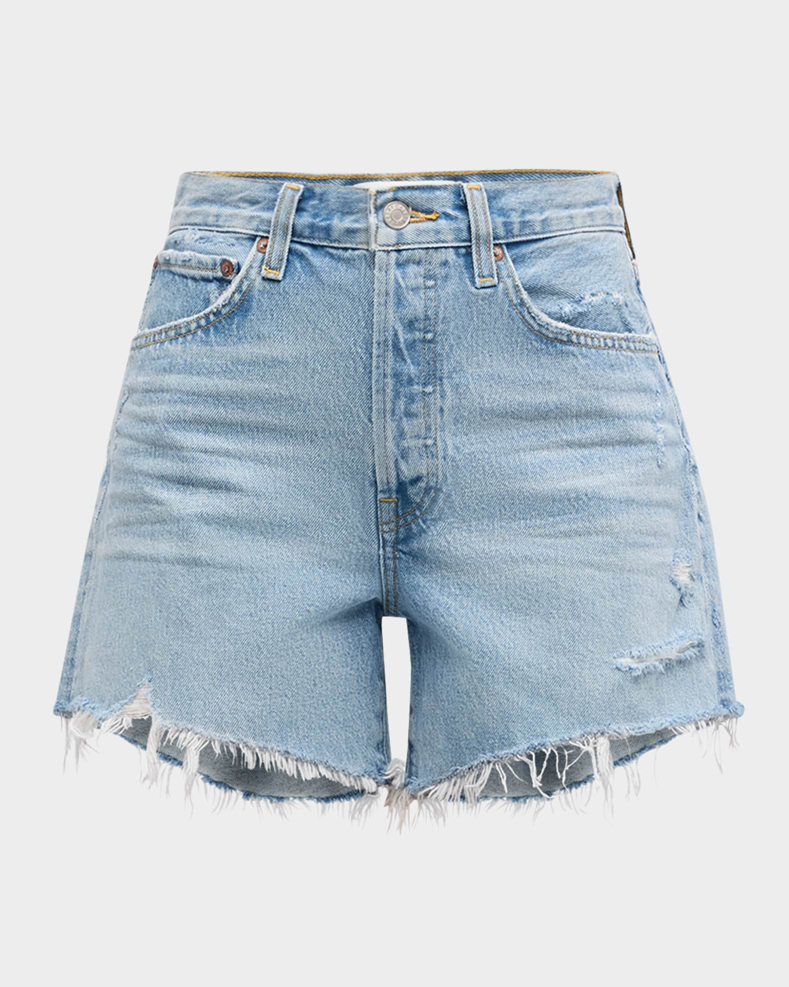 AGOLDE Parker Long Frayed Shorts | Neiman Marcus