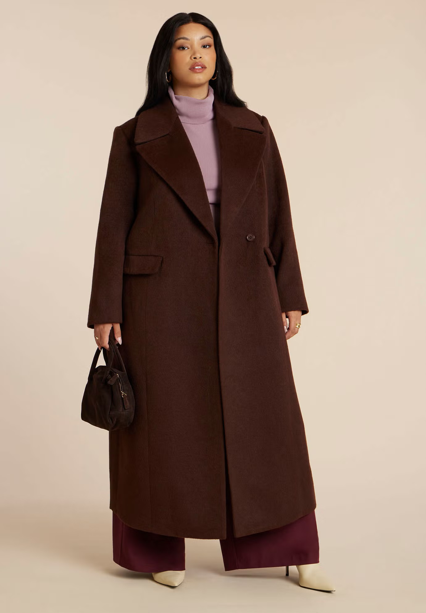 Textured Long Coat | Eloquii