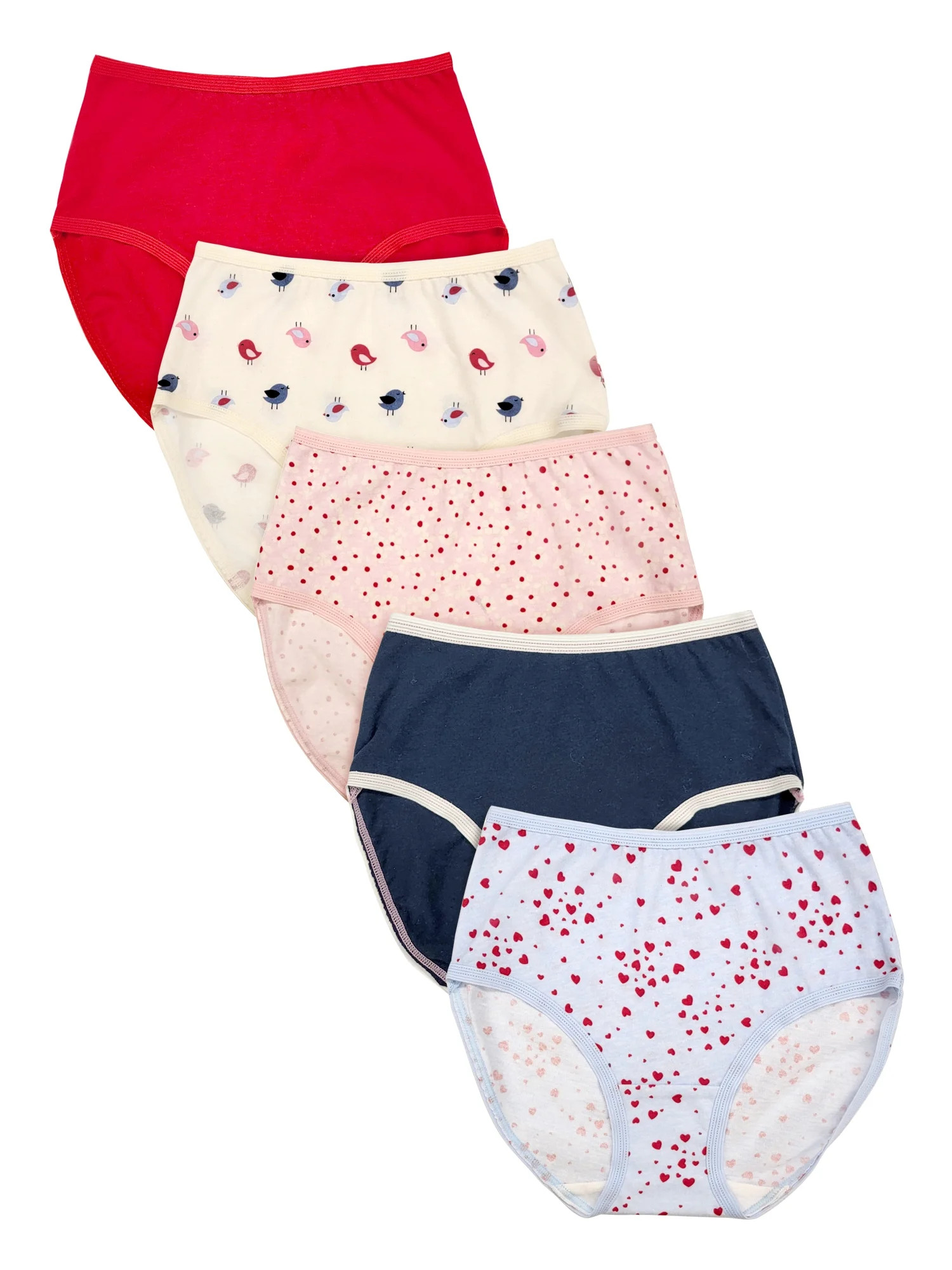 Wonder Nation Girls Cotton Brief Underwear, 5-Pack, Sizes 4-18 - Walmart.com | Walmart (US)