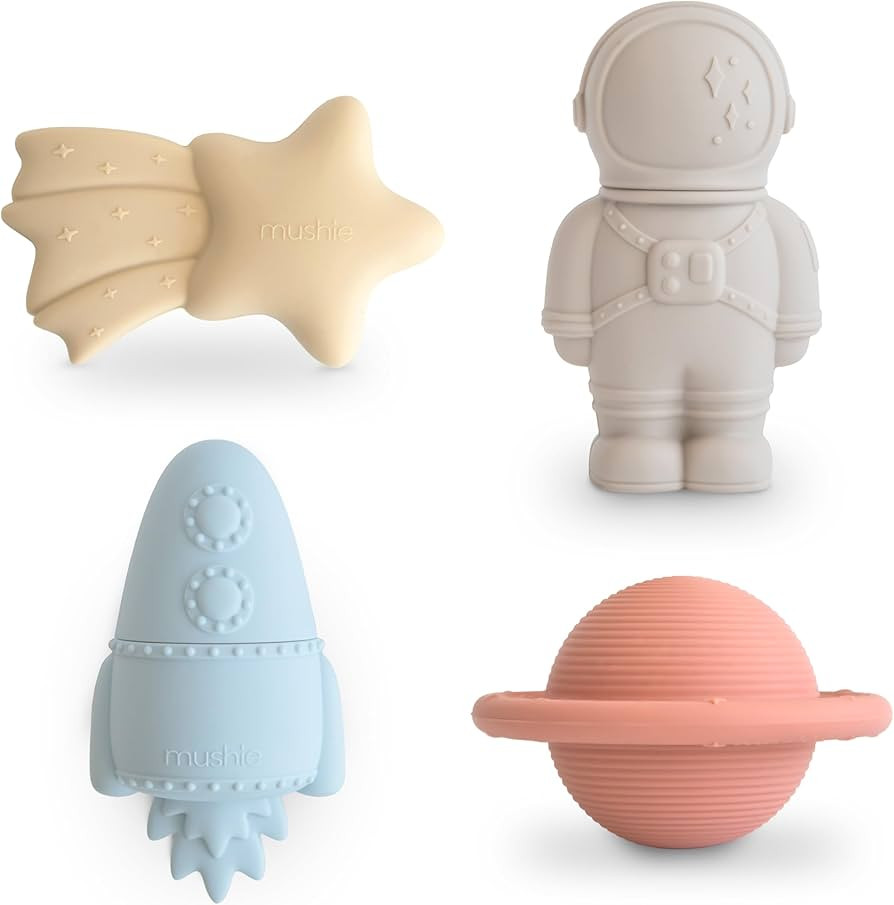 mushie Space Bath Toys Play Set for Toddlers | 100% Food Grade Silicone | Mold Free, Pack of 4 | Amazon (US)