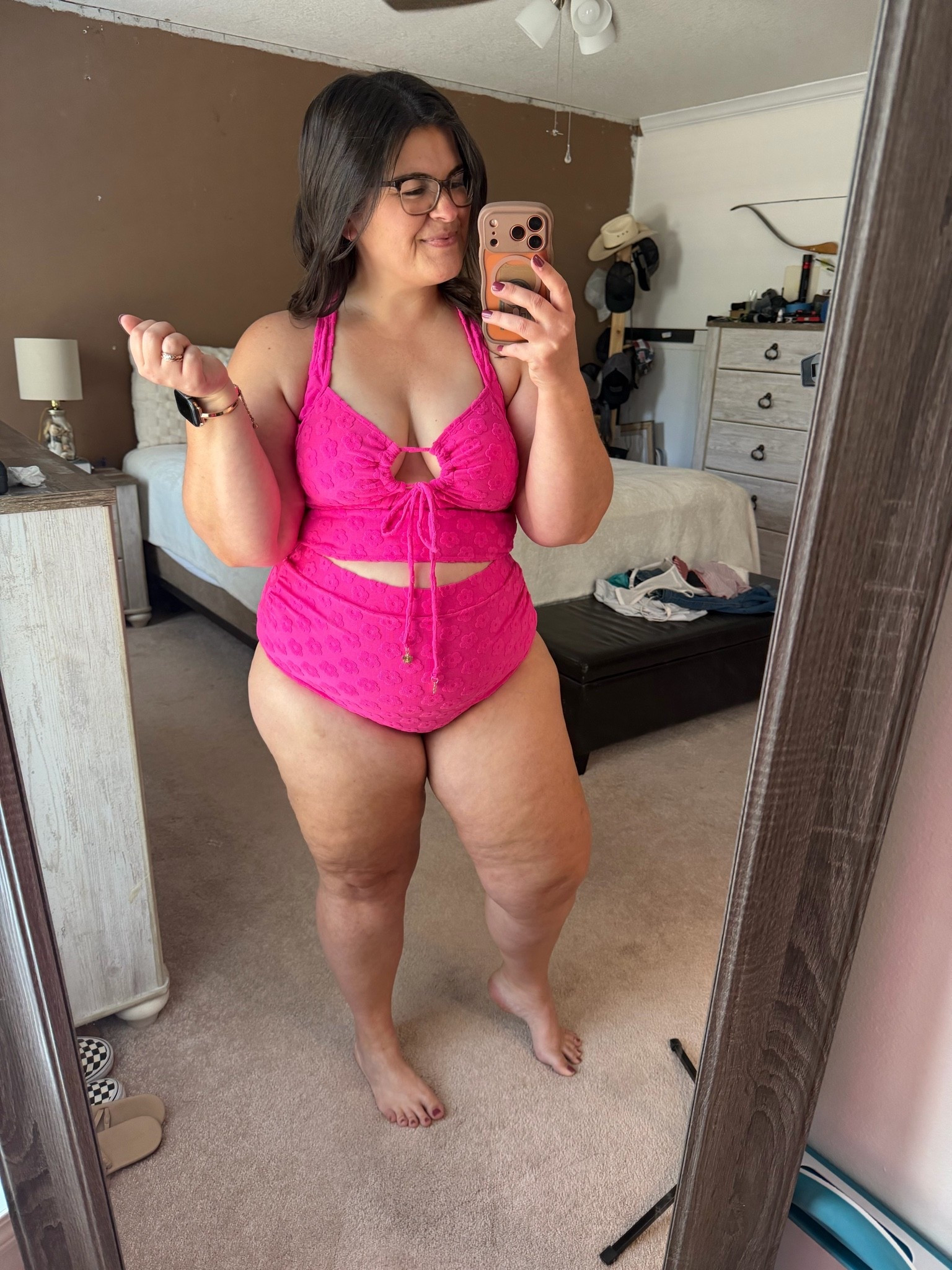 Hot pink, high-waisted, and actually supportive? We LOVE to see it 💕
This swimsuit is stretchy, comfy, tummy-friendly, and the cutout detail gives just enough sass without feeling too exposed. Adjustable straps + a flattering fit = immediate add to cart 👏🏼✨ #LTKSwim #CurvyStyle #SwimwearFinds #SummerStyle #MidSizeFashion

#LTKootd #LTKMidsize #LTKSwim