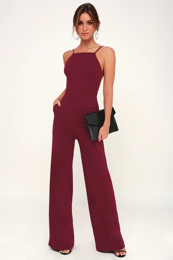 Something to Behold Burgundy Jumpsuit | Lulus (US)