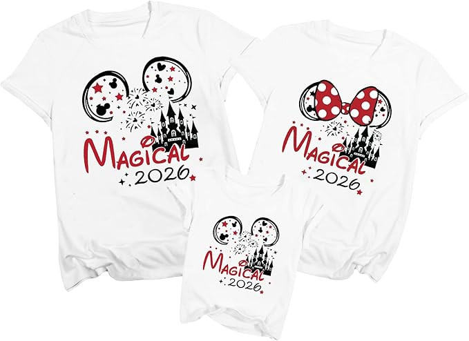 LUKYCILD Magical Family Matching Shirts 2026 Magic Kingdom Outfit Summer Graphic Tee Tops Vacatio... | Amazon (US)