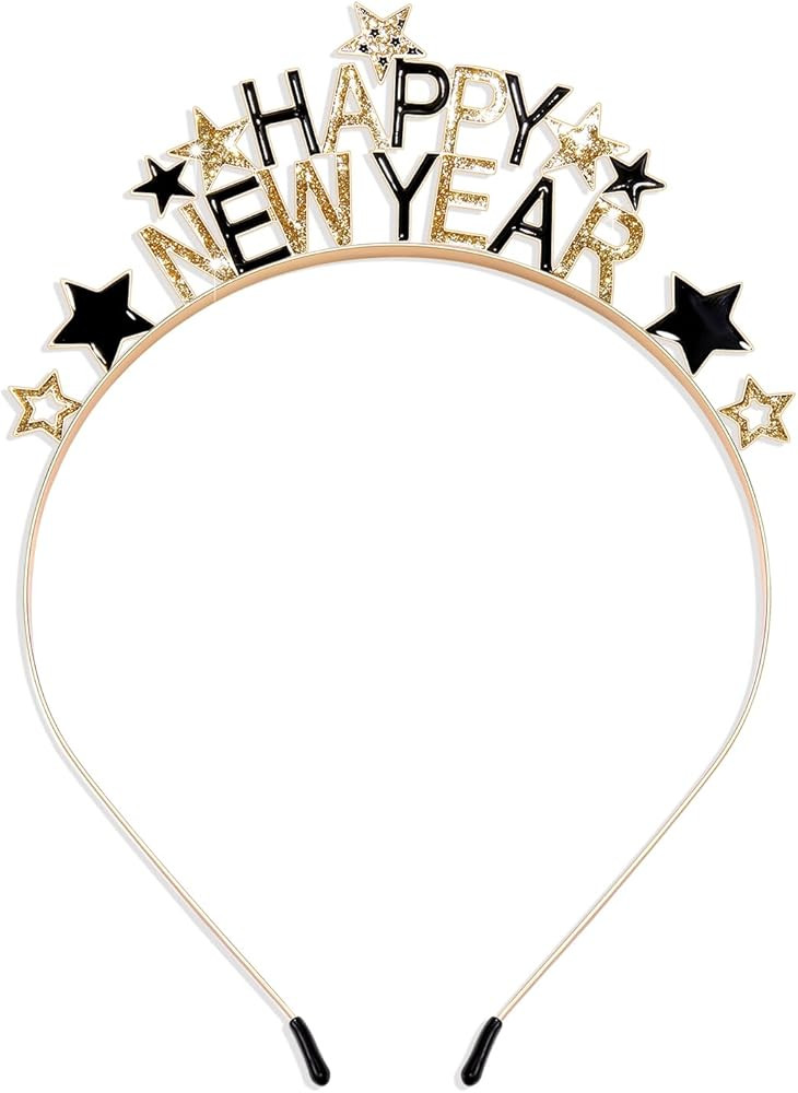 YAHPERN Happy New Year Headbands for Women - Rhinestone New Year's Eve Hairbands for Party Suppli... | Amazon (US)
