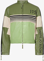 House of Sunny Womens Moss The Racer Branded Faux-leather Jacket | Selfridges