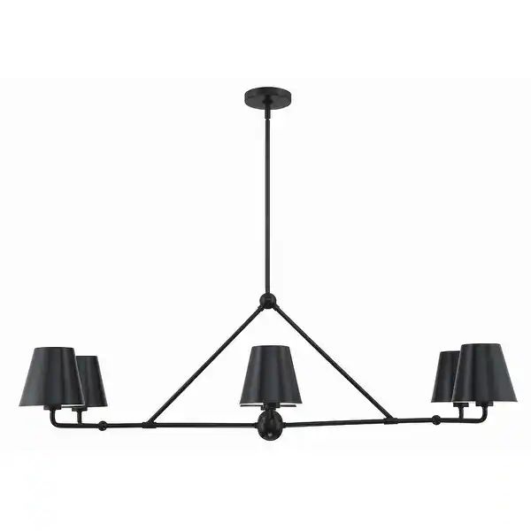 Xavier 6 Light Matte Black Chandelier - 46"W x 14.75"H | Bed Bath & Beyond