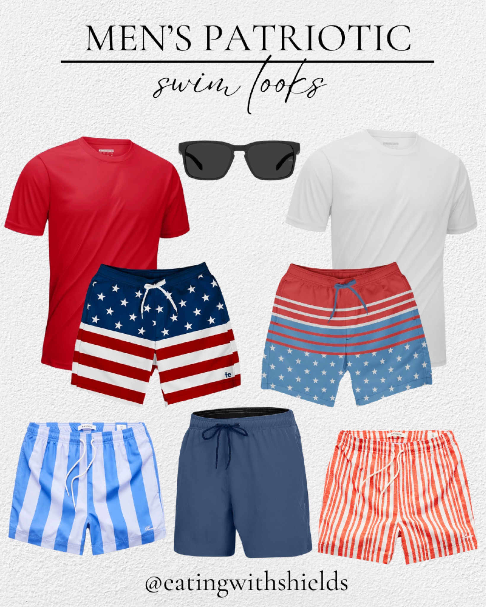 Men’s swim looks for July 4th. Lots on sale.

July 4th looks, July 4 looks, Men’s swim, men’s swimwear, swim for men, swim trunks, water shirts, men’s sunglasses, summer looks for men, bathing suits, men’s bathing suits 


#LTKSwim #LTKSummerSales #LTKMens