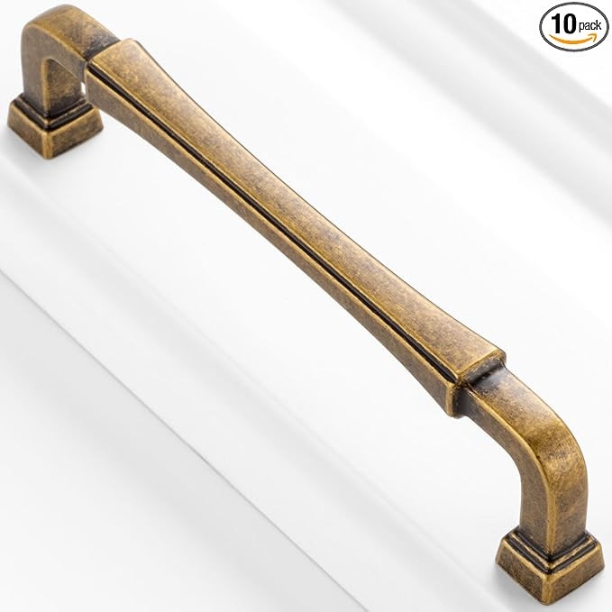 10 Pack 5 Inch Antique Brass Cabinet Pulls Vintage Brass Cabinet Handles Brass Drawer Pulls 3175 ... | Amazon (US)