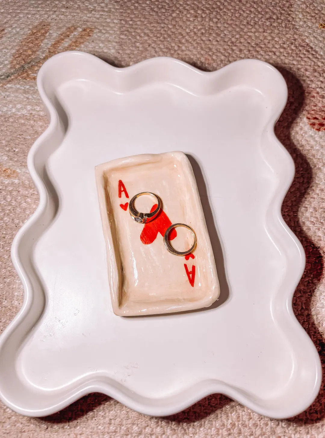 Ace Card Ring Dish: Handmade Clay Pottery Trinket Holder - Etsy | Etsy (US)