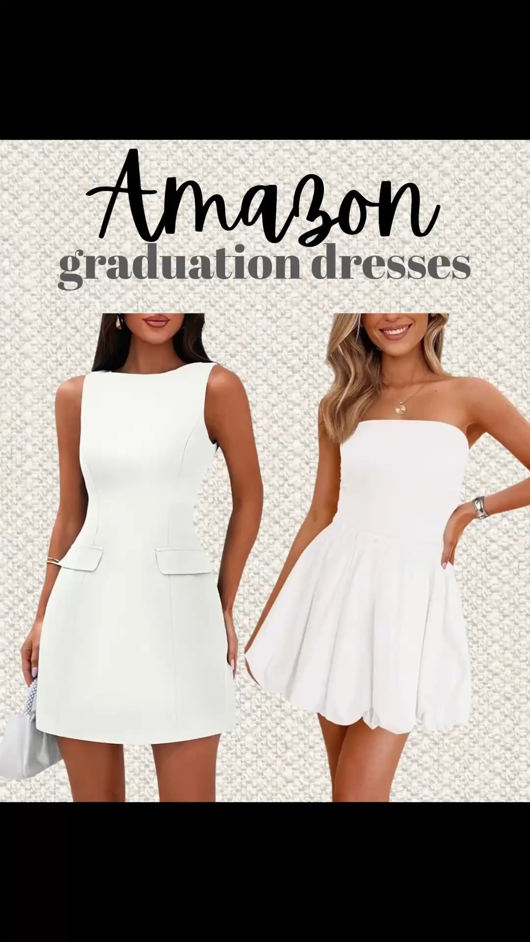 Graduation dresses from Amazon! 
College graduation dress
Highschool graduation dress
Black mini dress
Short black dresses
White mini dress 
Short white dresses
Amazon cocktail dress

#LTKU #LTKWedding