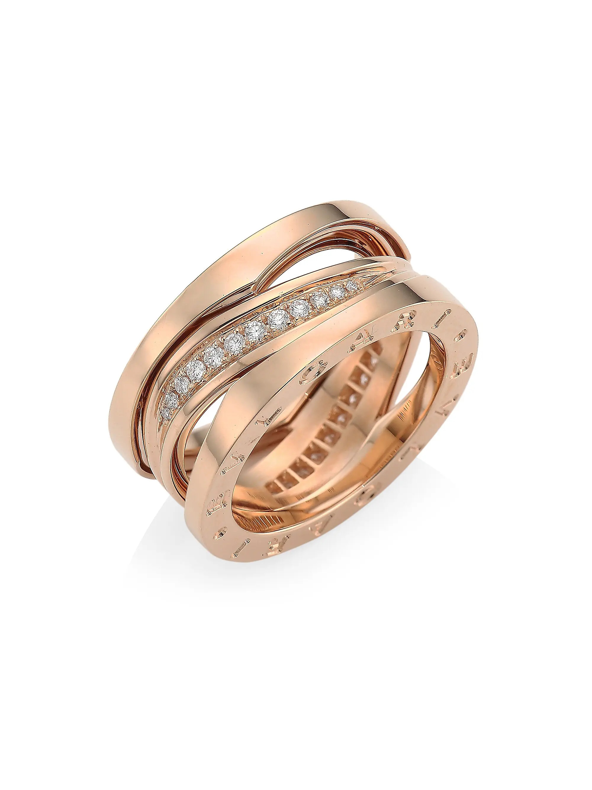 BVLGARIB.zero1 Design Legend 18K Rose Gold & Diamond Ring | Saks Fifth Avenue