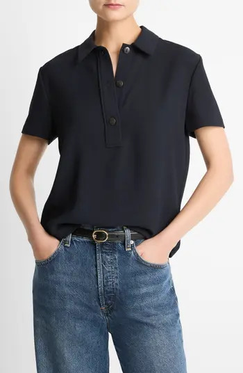 Short Sleeve Crepe Polo Shirt | Nordstrom