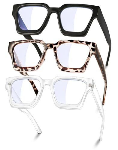 YDAOWKN Oversized Blue Light Blocking Glasses for Woman Rectangle Frame Fashion Chic Preppy Anti Eyestrain | Amazon (US)