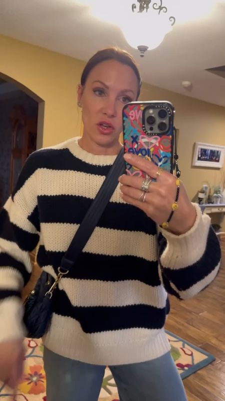 Feeling very nautical in this black and white striped sweater situation. Sweater and jeans are Frame. Paired with some comfy jeans, and my Gucci sneakers. Wearing size small in sweater. Size 25 in jeans. Size 7.5 in sneakers. 

#LTKVideo #LTKSeasonal #LTKworkwear