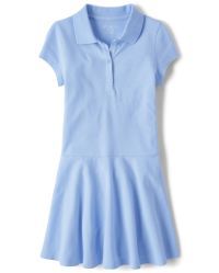 Girls Uniform Short Sleeve Pique Polo Dress | The Children's Place  - DAYBREAK | The Children's Place