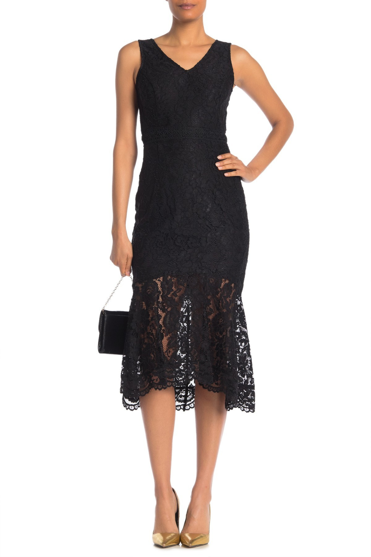 NANETTE nanette lepore V-Neck Sleeveless Lace Dress at Nordstrom Rack | Nordstrom Rack