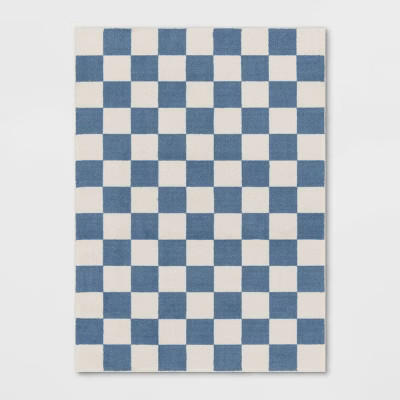 Area Kids' Rug Checker Blue - Pillowfort™ | Target