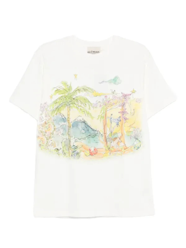 ALEMAIS graphic-print T-shirt | White | FARFETCH | Farfetch Global