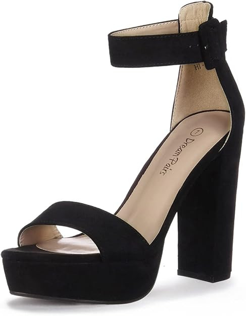 DREAM PAIRS Women's Platform Heel Sandals, Open Toe Ankle Strap Heel Fashion Wedding Party Dress ... | Amazon (US)