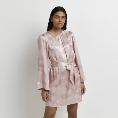 Pink satin shift mini dress | River Island (UK & IE)