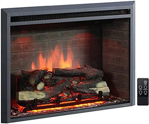 PuraFlame Western Electric Fireplace Insert with Fire Crackling Sound, Remote Control, 750/1500W,... | Amazon (US)