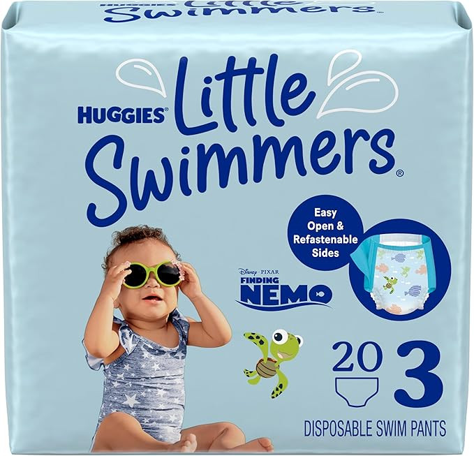 Huggies Little Swimmers Disposable Swim Diapers, Size 3 (16-26 lbs), 20 Ct | Amazon (US)