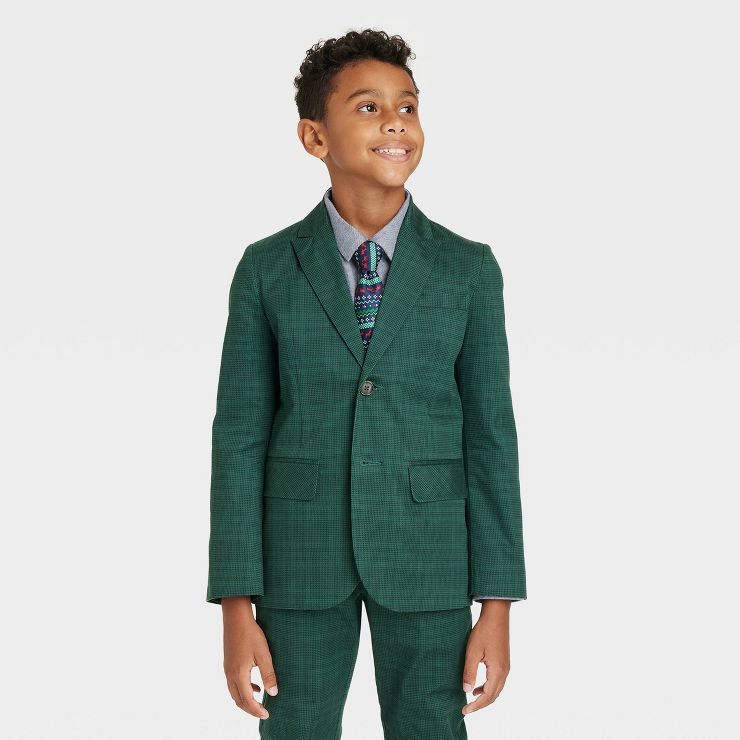 Boys' Plaid Suit Jacket - Cat & Jack™ Green | Target