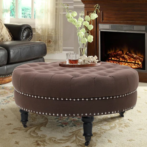 Jordin 34" Tufted Round Cocktail Ottoman | Wayfair North America