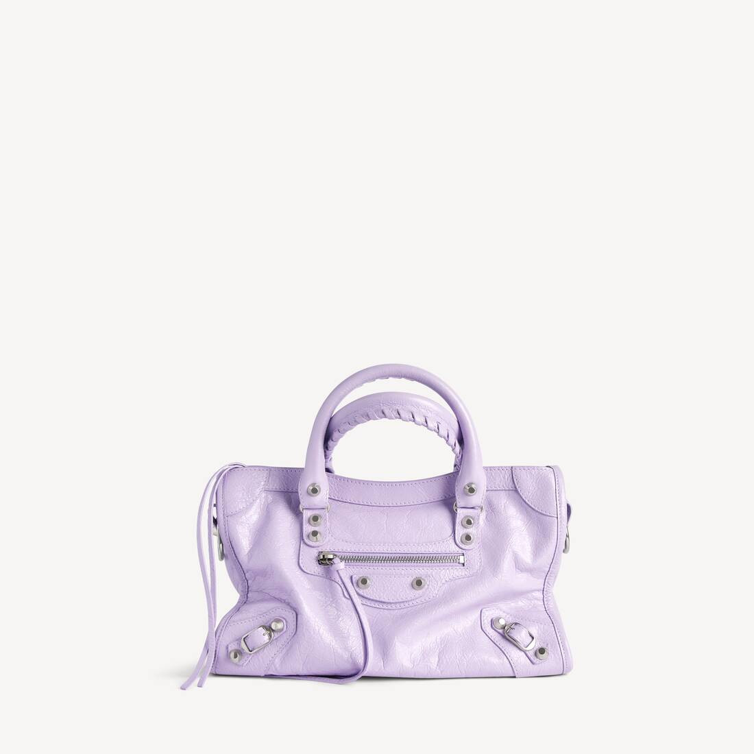 Le City Bag Small in yellow Arena lambskin, shiny silver hardware | Balenciaga
