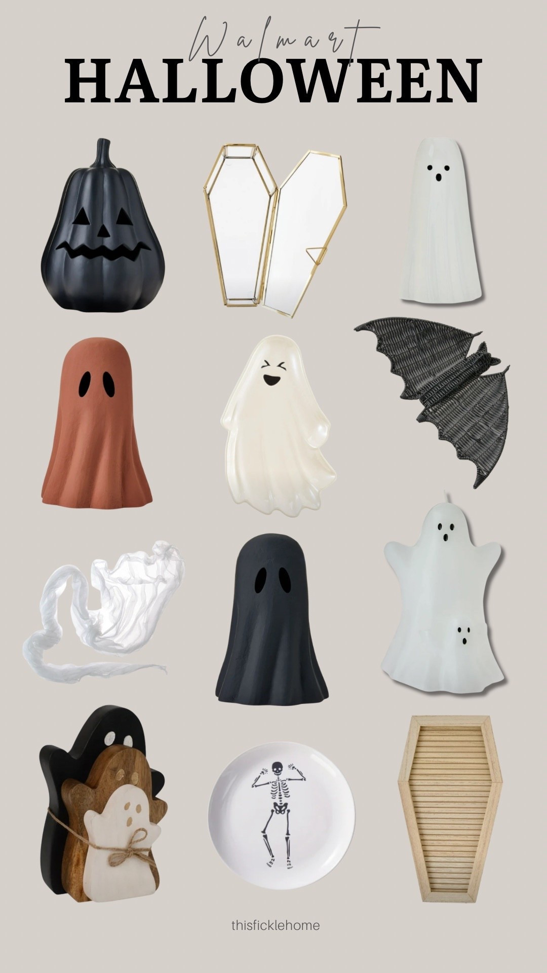 Halloween finds at Walmart!

Ghost candles. Halloween bat. Ghosts. Skeleton plate. Halloween creepy cloth. Coffin shaped letter board. Coffin shaped glass display case

#LTKHome #LTKSeasonal