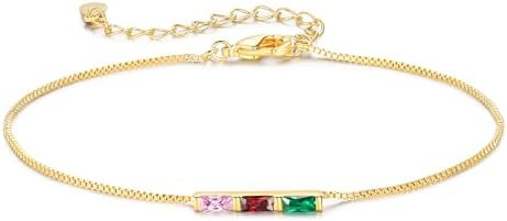 Personalized Birthstone Bracelet for Women – 925 Sterling Silver Adjustable Family Mothers Day ... | Amazon (US)