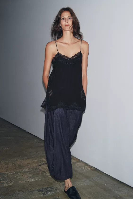 ZW COLLECTION LACE CAMISOLE TOP | Zara UK