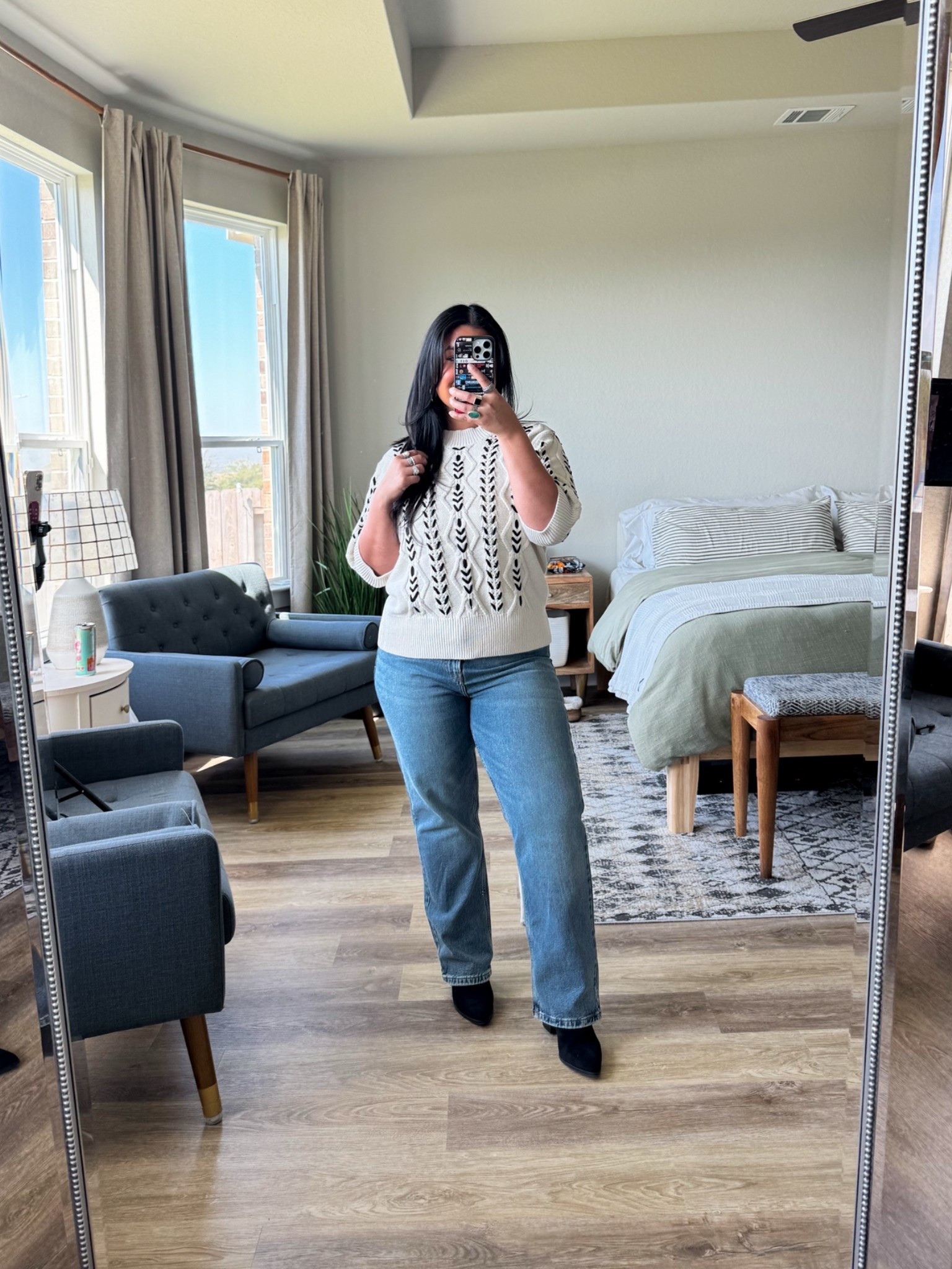 I’m 5’1” size 12, large // SWEATER: misses large // JEANS: 12 short // discount code: KRIS20

#LTKPetite #LTKMidsize #LTKOver40