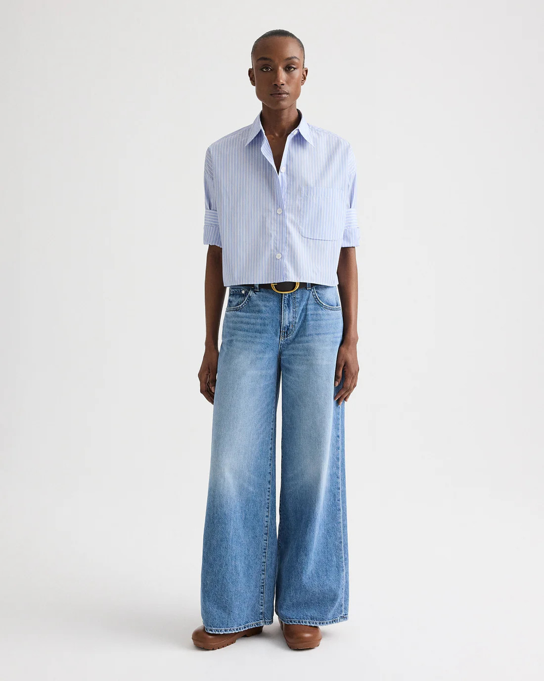 Next Ex Shirt in Spaced Stripe Cotton Shirting | TWP