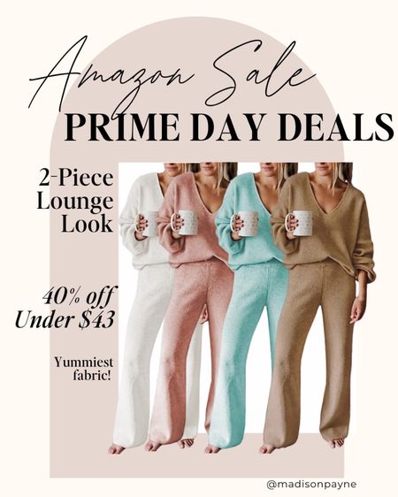 Amazon Prime Day Deals✨ Two-piece lounge look in the yummiest fabric! Reminds me of Barefoot Dream 🤩wearing a medium. 
Loungewear, Lounge Look, Amazon, Amazon Prime, Prime Day Deals, Madison Payne 

#LTKxPrimeDay #LTKxNSale #LTKSeasonal