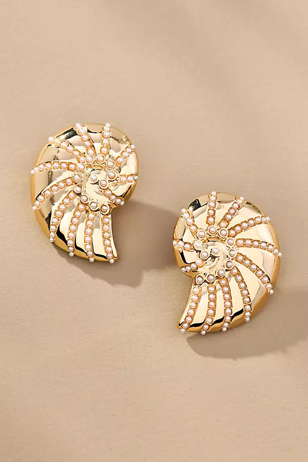 Pearl Shell Post Earrings | Anthropologie (US)