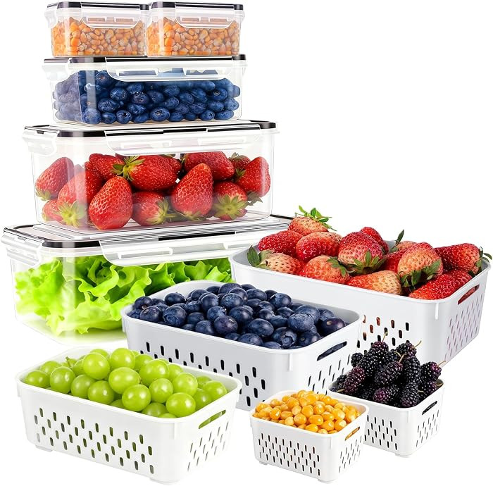 5 Pack Fruit Storage Containers for Fridge, Leakproof Food Storage Containers with Removable Cola... | Amazon (CA)