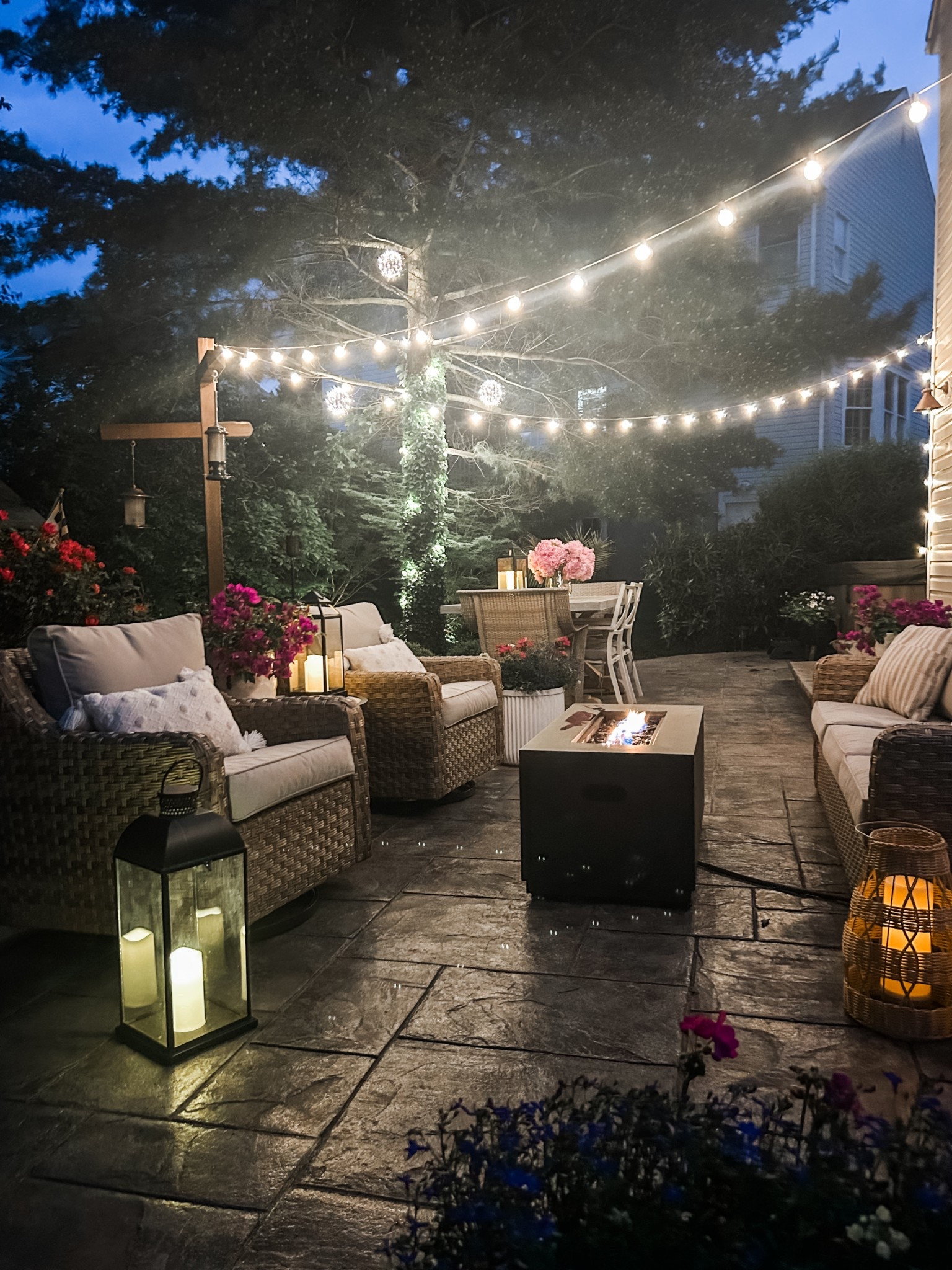 Outdoor patio furniture
Wicker patio set
Outdoor conversation set
Outdoor gas fireplace 
Gas fire pit
Rectangular fire pit
Outdoor swivel chairs
Solar lantern
Outdoor string lights
Outdoor light balls
Patio furniture 

#LTKHome #LTKSeasonal #LTKStyleTip