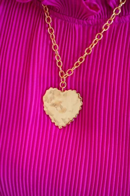 Dallas - Ruffle heart necklace - 18k Gold Plating | Lisi Lerch Inc